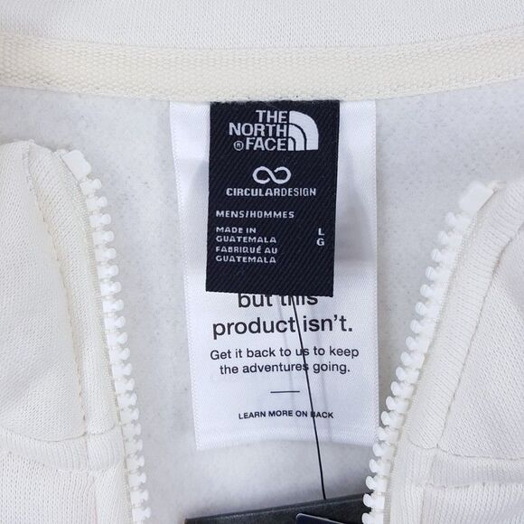 THE NORTH FACE Sweatshirt Mens Large White Dune 1/4 Pullover EVOLUTION Logo - Picture 3 of 8